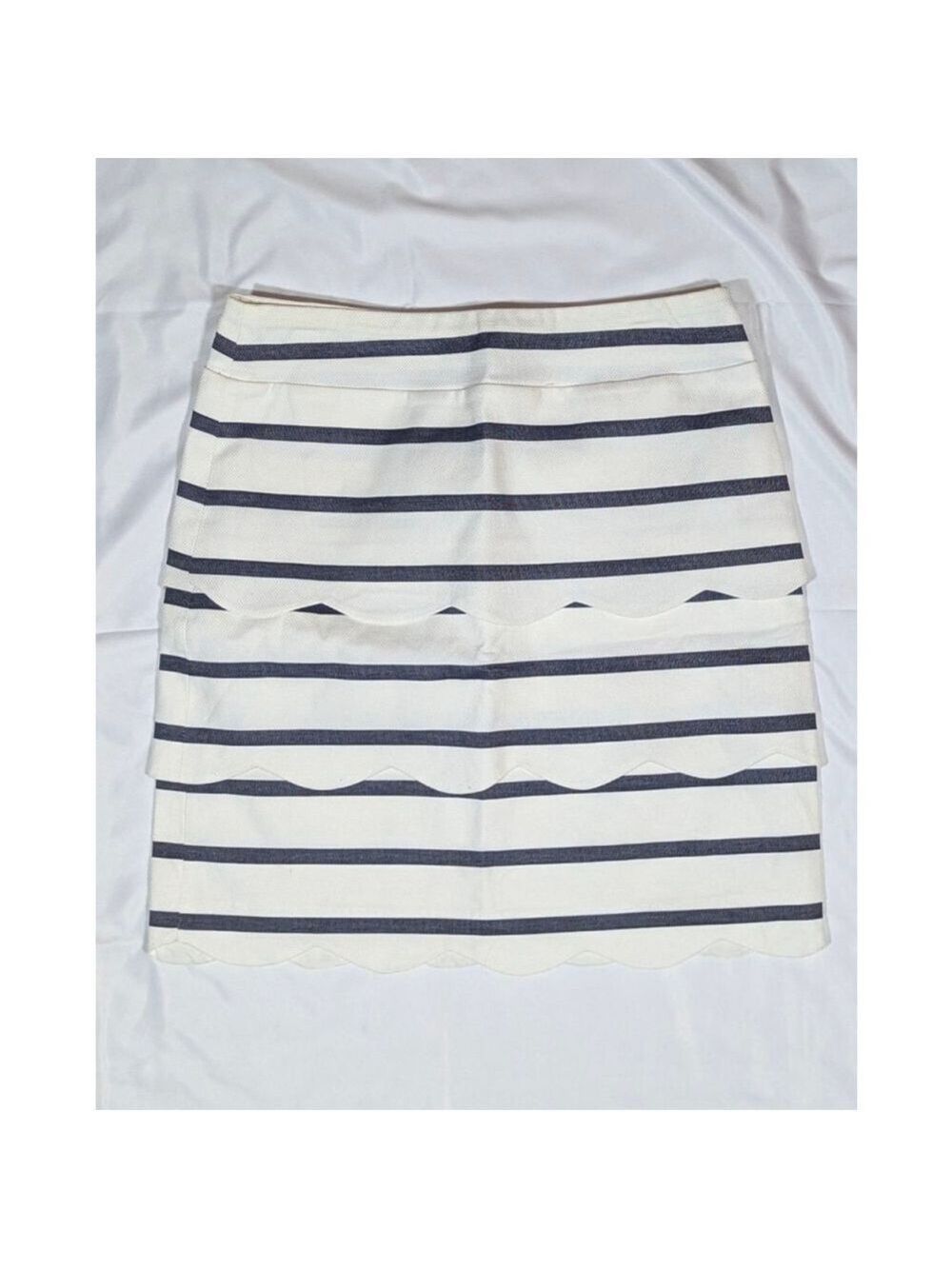 J McLaughlin Nautical Stripe Skirt White Navy Size 6